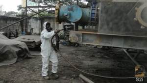 Sand Blasting Y Pintura De Tanques De Lodos De  Perforación Del Taladro CCDC 28, Empresa CNPC